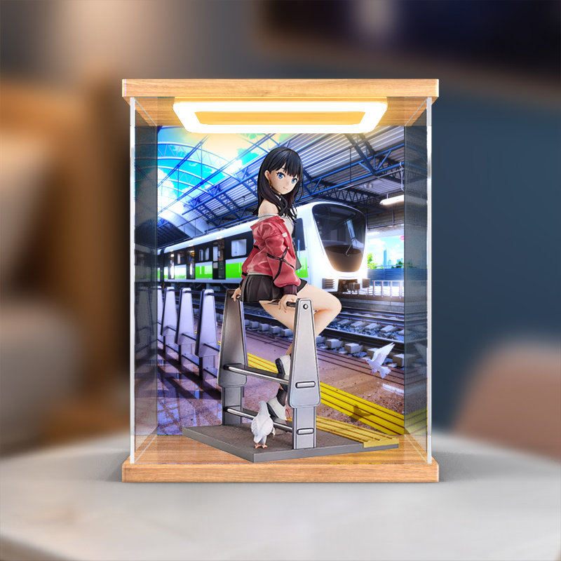 适用GSAS古立特碧蓝航线宝多六花晴空车站手办回形灯亚克力展示盒