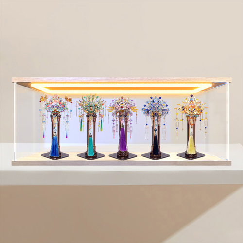 亚克力收纳盒适用艺模凤冠 3D立体朱雀凤冠金属拼装模型展示盒