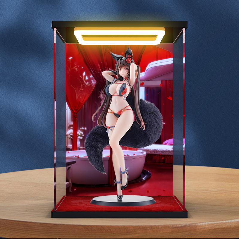 适用BEARPANDA TACCO玫瑰狐娘BARA追视眼亚克力回型灯防尘展示盒