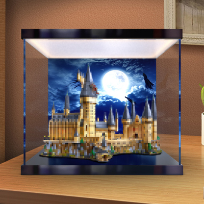 灯箱彩绘防尘罩亚克力展示盒适用71043哈利波特霍格沃茨城堡积木