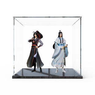 适用魔道祖师动画周边魏无羡蓝忘机手办亚克力防尘柜收纳盒展示盒
