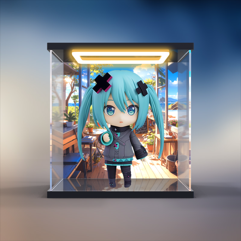 回型灯展示盒适用世界计划 初音未来 窗扉紧闭的[世界]初音防尘罩