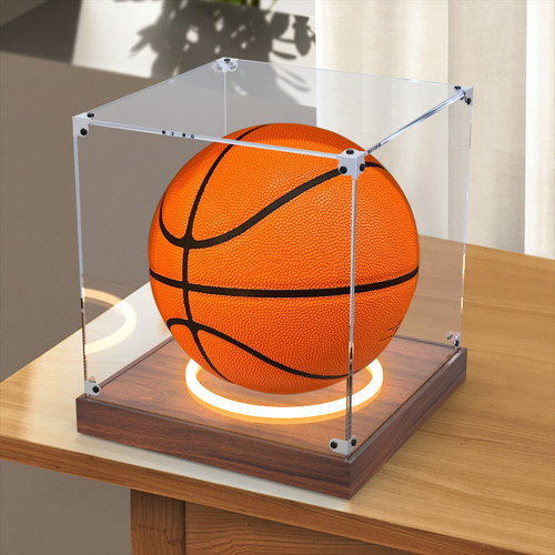 防尘罩高透明亚克力展示盒签名球盒收纳234567号篮球珍藏灯光盒子