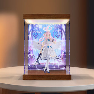 适用Max Factory figma 蔚蓝档案圣园未手办花亚克力灯箱款展示盒