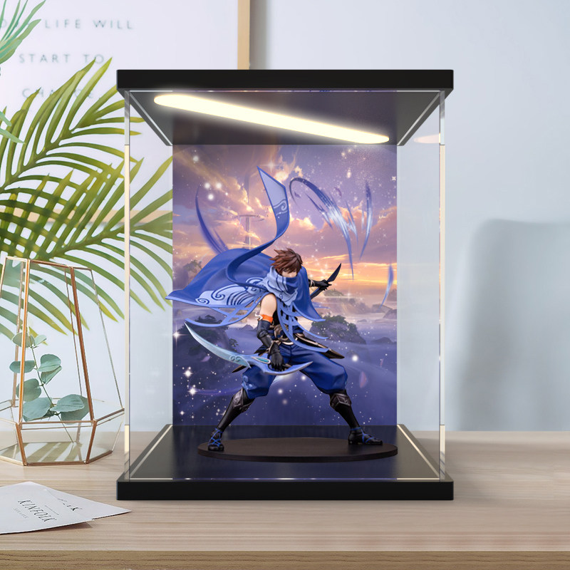 灯光款亚克力展示盒适用 myethos 王者荣耀 鲨之猎刃澜手办收纳盒