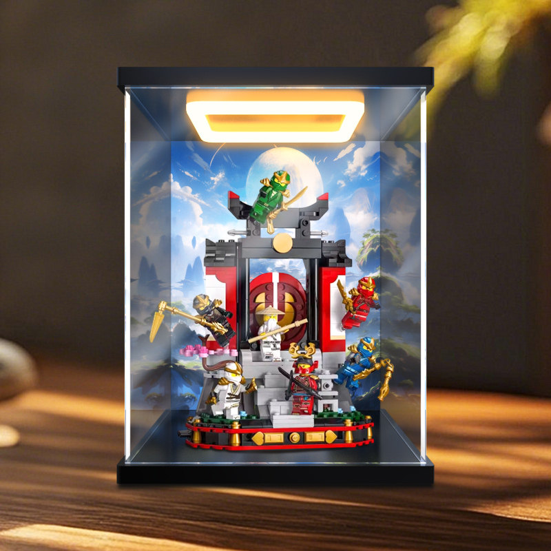 亚克力灯光展示盒适用71866幻影忍者15周年忍者道场模型防尘罩子图片