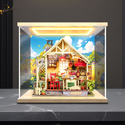 古薇媞适用rolife若来漫厨时光手工diy小屋艺术屋模型灯光展示盒