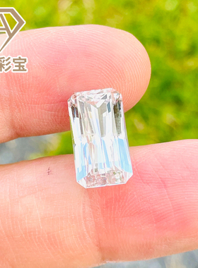 10.14ct天然白色蓝宝石裸石戒面 高级精切宝石定制GIT证书GA彩宝