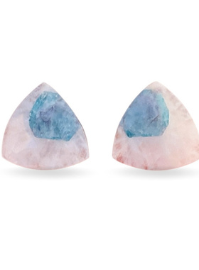 ICA天然巴西无烧帕拉伊巴7.08克拉一对裸石戒面高级镶嵌