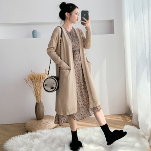 套装 雪纺连衣裙时尚 y外出2025春秋款 新款 潮两件 新品 个性 孕妇春装