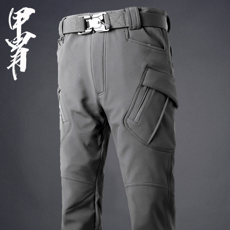 甲胄加绒加厚防水冲锋登山软壳裤