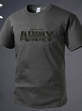 甲胄工装军迷体能训练ARMY运动T恤纯棉男宽松大码青年运动潮自制
