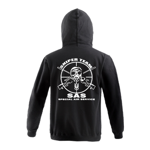 防毒面具印花款SAS男抓绒休闲连帽卫衣春秋时尚帽衫外套军迷