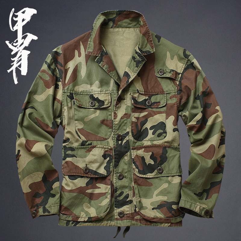 甲胄秋季工装迷彩夹克立领双层