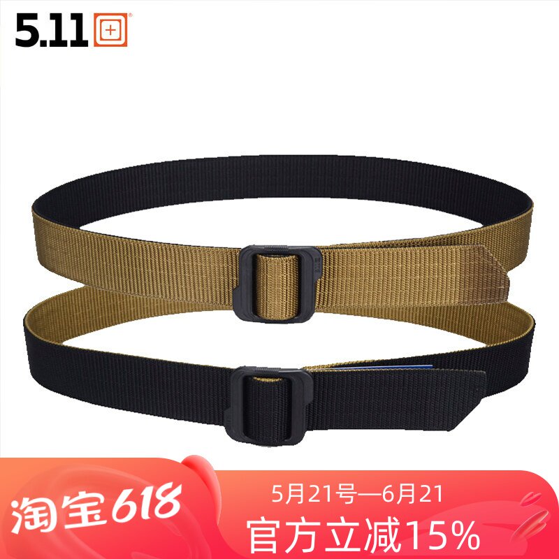 美国 5.11裤带511战术腰带59568特勤两用尼龙帆布腰带59567双面款