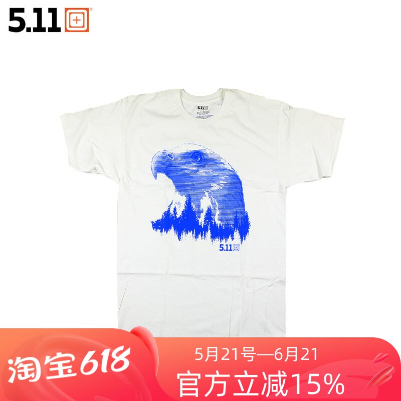 美国511男士短袖t恤圆领宽松纯棉户外透气薄款夏装体恤5.11清货