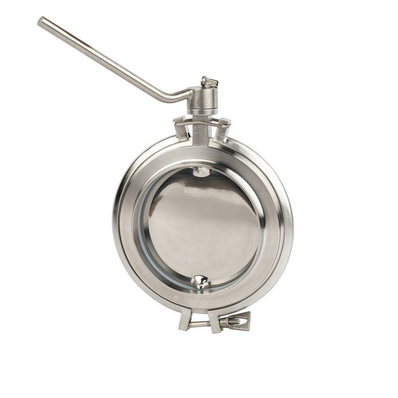 大口径卫生级粉体蝶阀 卡箍式罐底放料阀门 关粉输送焊接阀