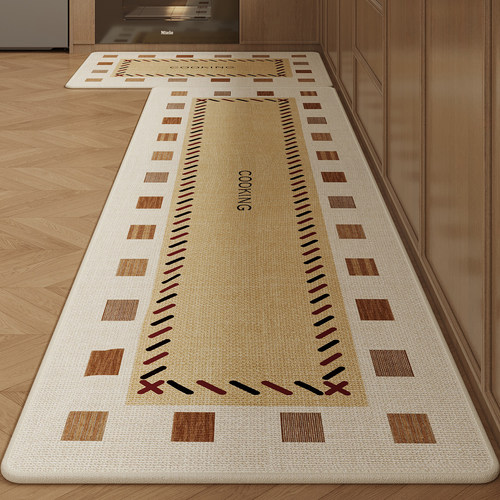 厨房地垫吸水防滑脚垫家用耐脏可擦免洗可裁剪比利时绒可定制地毯