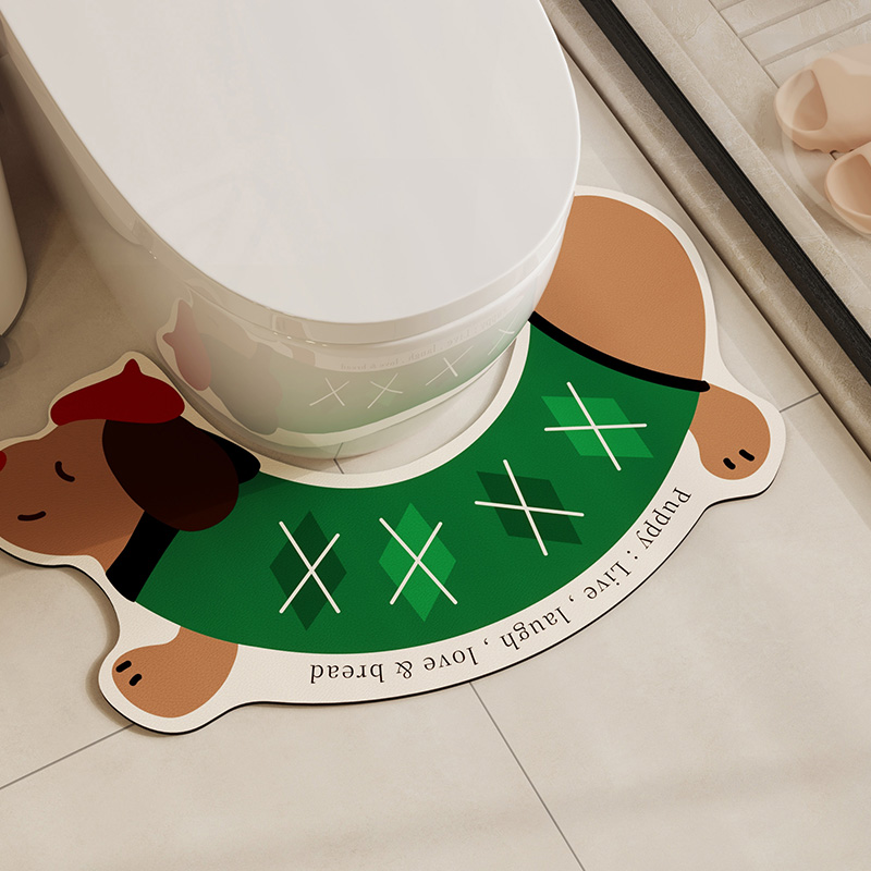 厕所u型马桶边缘地垫硅藻泥吸水防滑地毯卫生间防溅尿防水脚垫子