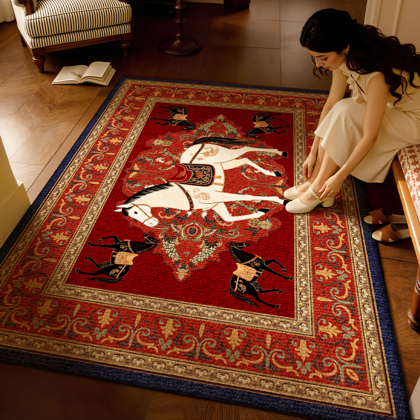2026新款马年民族风入户门地垫家用玄关防滑脚垫耐磨进门垫可裁剪,居家布艺,入户地垫,淘宝优惠券,粉丝福利购,淘宝优惠卷