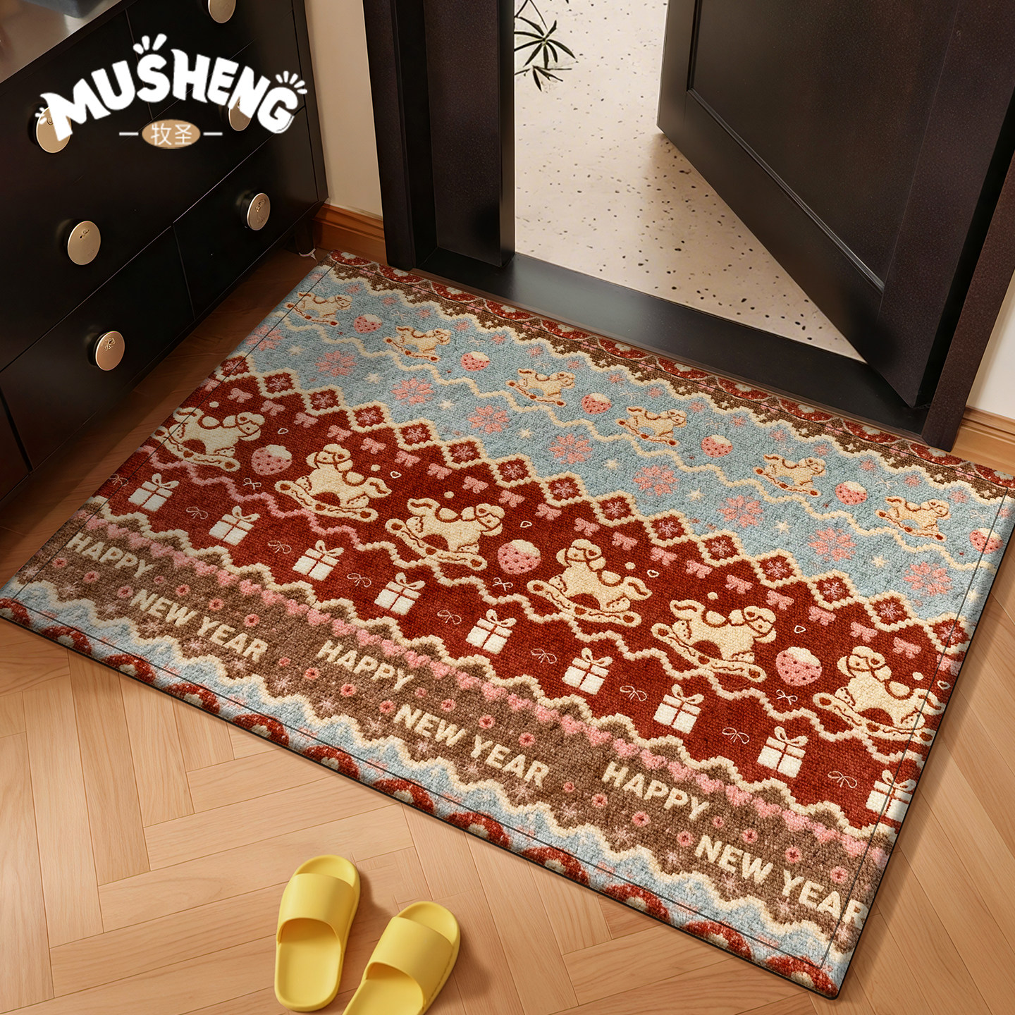 新款红色卡通可爱入户门地垫家用玄关防滑脚垫耐脏耐磨进门垫定制,居家布艺,入户地垫,淘宝优惠券,粉丝福利购,淘宝优惠卷