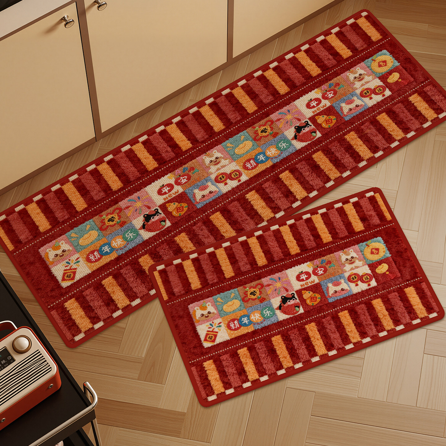 仿亚麻厨房地垫2026新款转角专用防滑防油地毯垫洗碗槽吸油吸水垫,居家布艺,厨房地垫,淘宝优惠券,粉丝福利购,淘宝优惠卷