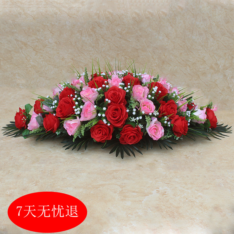 塑料花接待桌简约花签到花签约花服务台花仿真花绢花办公会议室花