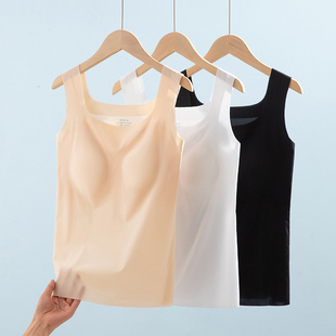 带胸垫吊带背心女士文胸一体内搭夏季薄款冰丝美背打底内衣防走光