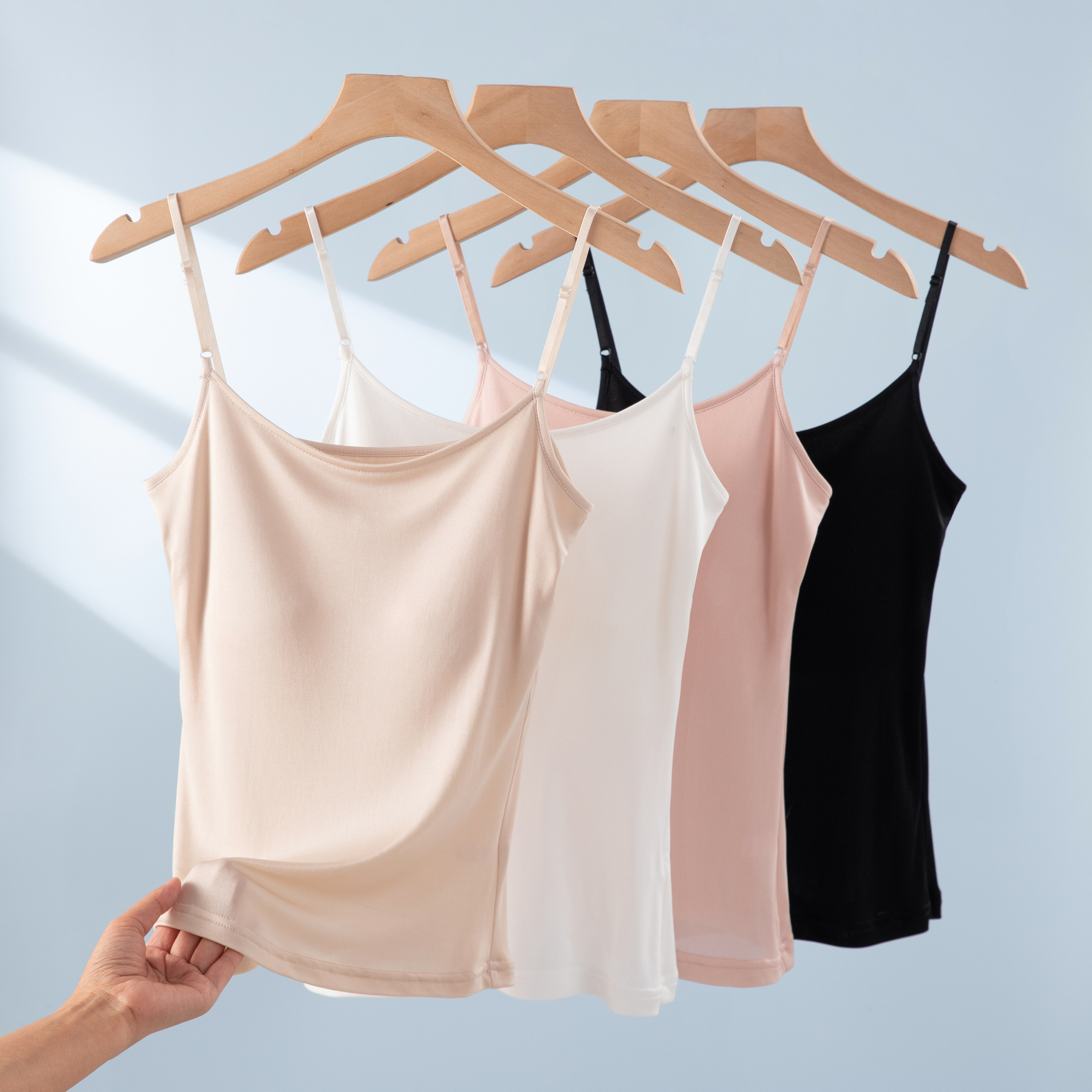 美背吊带背心女带胸垫一体真丝打底上衣桑蚕丝内搭内衣女薄款夏季