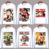 T恤男女儿童 路飞 索隆动漫周边ins潮牌打底衫 海贼王联名长袖 秋季