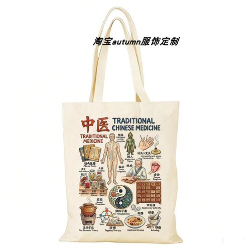 中医帆布包Traditional_Chinese_Medicine中医学帆布袋定制大容量
