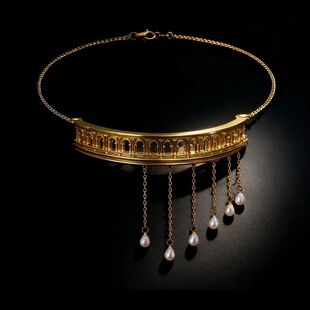 「宫廷拱廊」Choker镂空项链珍珠流苏吊坠复古优雅风精致颈饰配饰