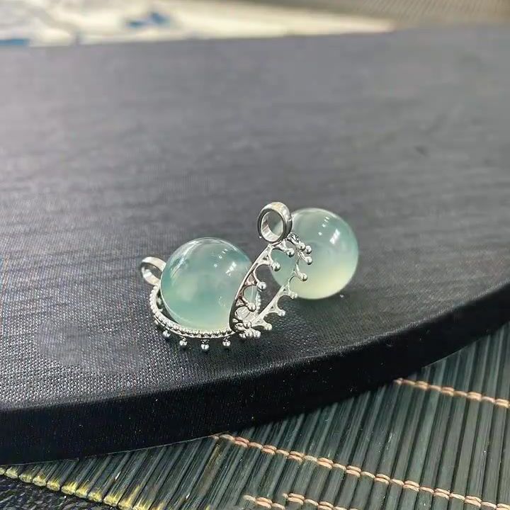 镀18k白金色万用能吊坠扣空托diy配件首饰空托项链挂坠百搭配饰