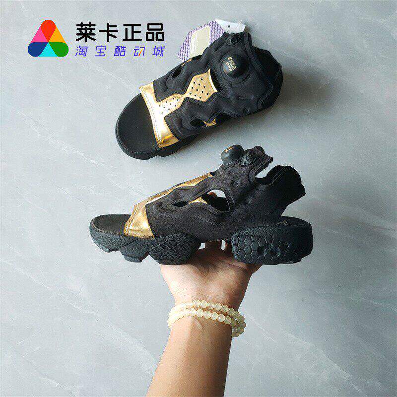 锐步 Reebok Instapump Fury 女夏季镂空黑白休闲凉鞋 BD3186