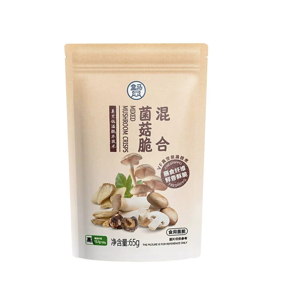 代购盒马混合菌菇脆65g袋装零食新品鲜香酥脆香菇杏鲍菇鹿茸菇图片