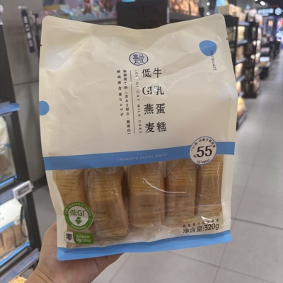 盒马代购 低GI燕麦牛乳蛋糕 320g 国低GI食品0糖慢升糖含膳食纤维