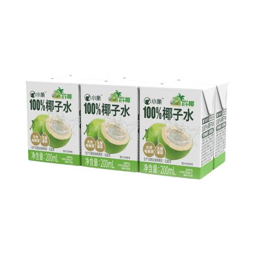 代购小象超市小象100%椰子水200ml*6盒天然椰子水还原椰子本味