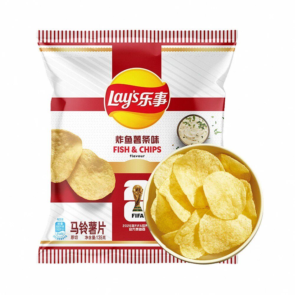 盒马代购乐事FIFA世界杯限定系列薯片炸鱼薯条味135g休闲零食