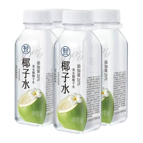 盒马代购100%椰子水300ml*4瓶组合添加20%香水椰鲜开椰般清爽鲜甜