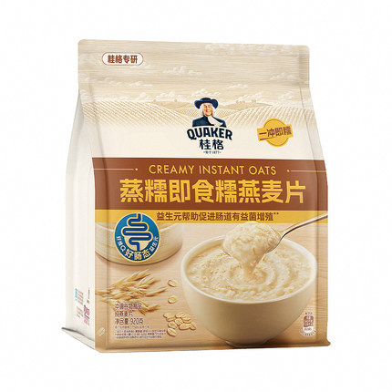盒马代购桂格蒸糯即食糯燕麦片920g健身食材超长蒸润技术