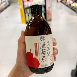 盒马代购苹果肉桂乌龙康普茶风味酒300ml真实茶叶萃取