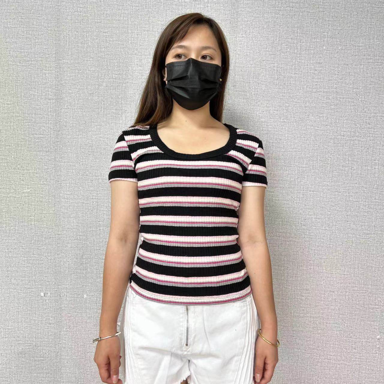 noboundaries彩色条纹短袖女性