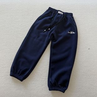 男女儿童加绒加厚一体绒宽松休闲运动长裤 秋冬款 子 160码 120