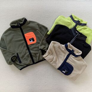 110-150码 外贸秋冬男童儿童保暖柔软休闲摇粒绒卫衣绒衫