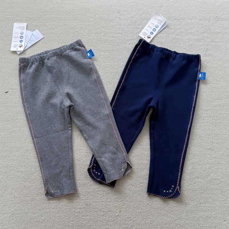 90-130码 专G春秋女童儿童纯棉氨棉弹力柔软花边刺绣打底裤长裤子