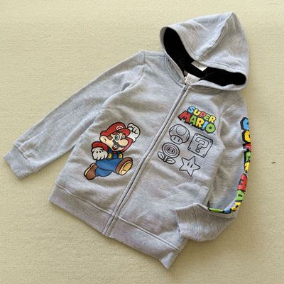 140-170码 外贸秋冬款男女儿童加绒加厚连帽拉链卡通印花外套卫衣