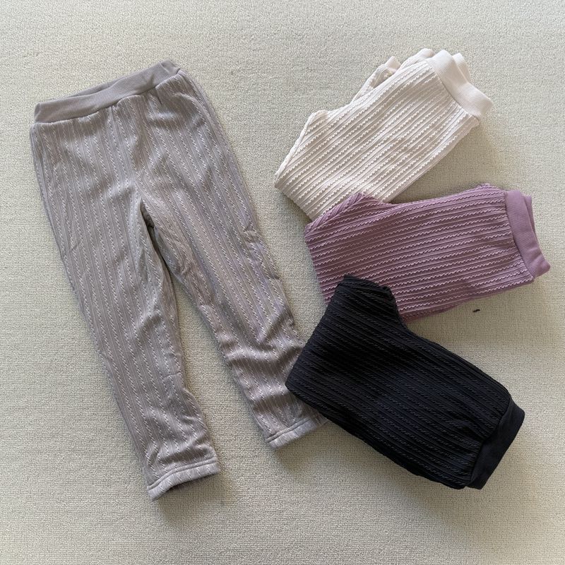 110-150码 外贸日单女童儿童加绒双层弹力柔软长裤子打底裤