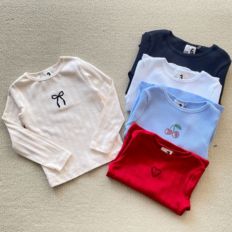 2-10码 外贸春秋女童儿童纯棉印花弹力柔软圆领长袖T恤打底衫