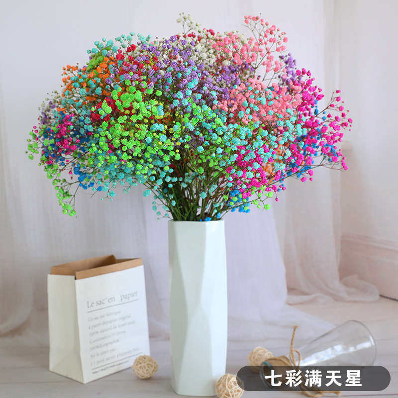 满天星干花花束家居客厅装饰摆设永生花鲜花真花勿忘我diy材料