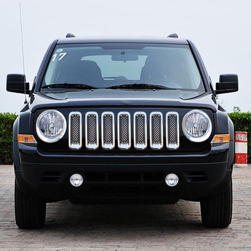 지프 지프 리버티 외부 수정에 적합 전면 곤충 방지 메쉬 그릴 버드 헤드 라이트 링 장식 액세서리